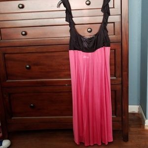 Hot pink/black midi dress